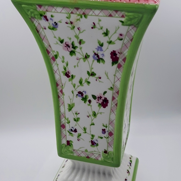 Laura Ashley Ceramic Floral Painted Flower Vase - Picture 2 of 10